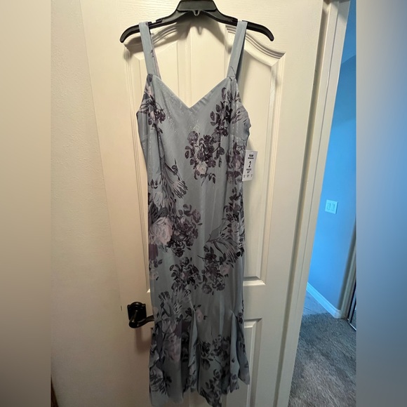 R&M Richards blue purple 2 piece long formal dress with jacket. Size 14. NWT. - Picture 3 of 16